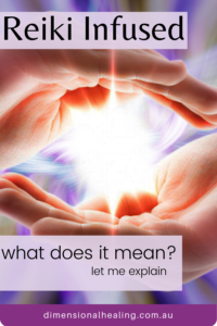 picture of hands held palms towards each other showing reiki infused item between them