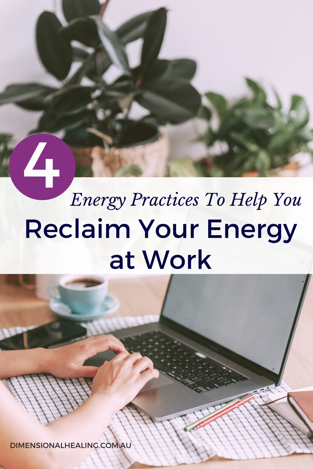woman at her lap top reclaiming her energy at work